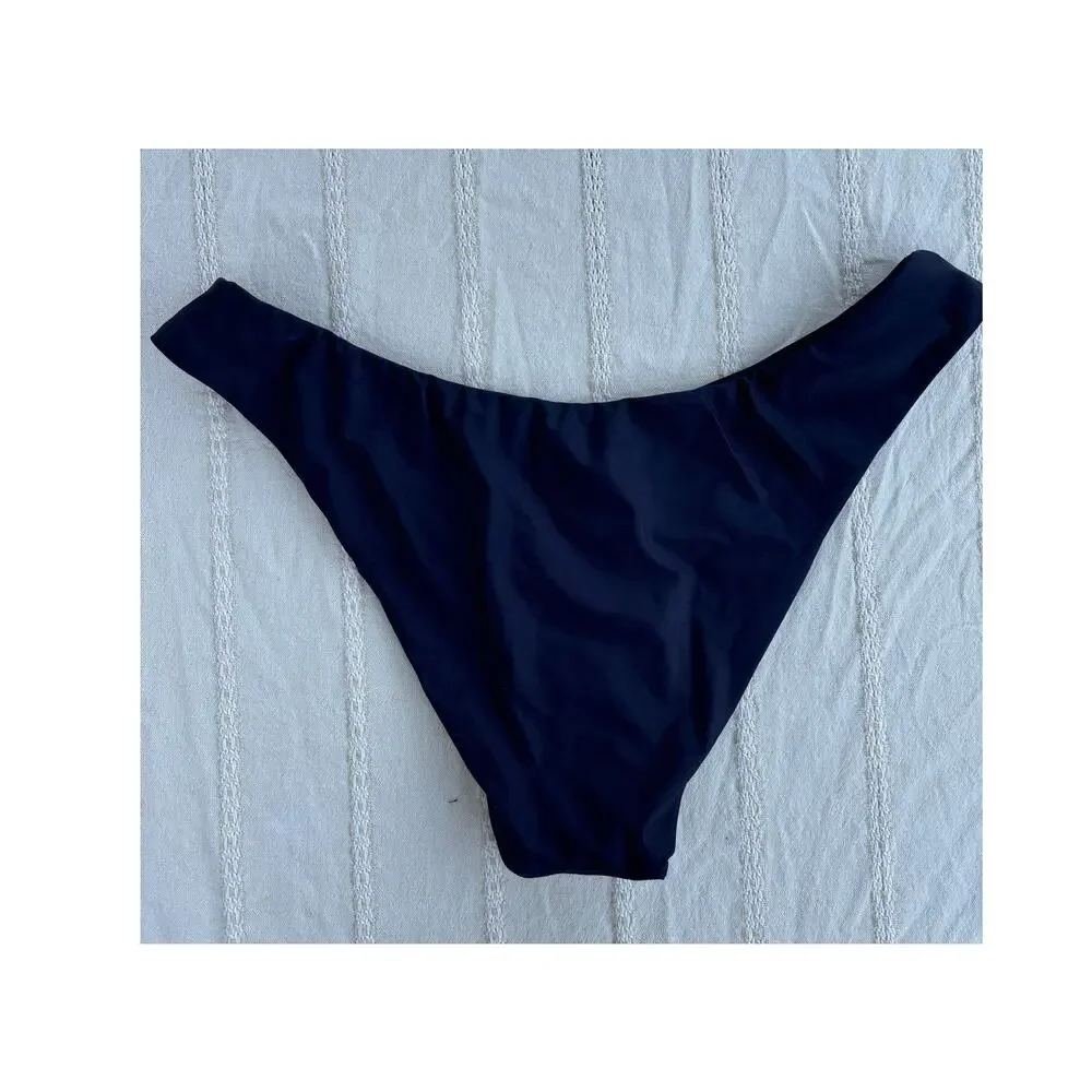 NWT Curve Waisted Cheeky Bottom Bikini, Navy‎ Blue, Sz L